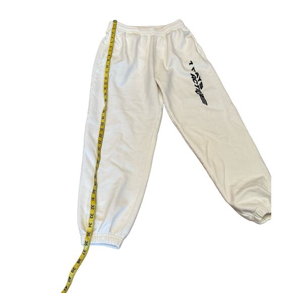 7 Days Active Small Unisex White joggers 100% Organic Cotton Sweatpants comfy - Picture 6 of 7